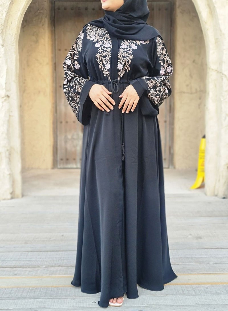 Spiffy Snow Tatreez Al Azhar Abaya with Umbrella Style - Image 5