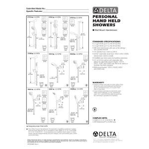 Delta Faucet Trinsic Single Spray Wall-Mount Hand Shower, Hand Held Shower with Hose, Brushed Nickel Handheld Shower Head, Slide Bar Hand Shower, Handheld Shower, Stainless 55085-SS - Image 3