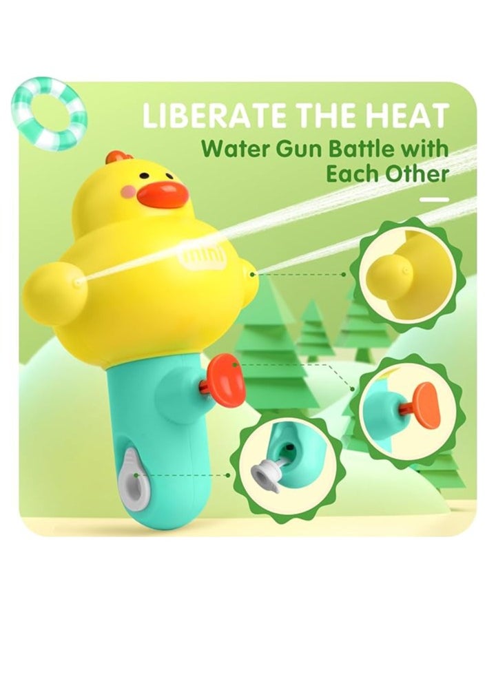 OUYoo - OUYoo Water Guns,2 Pack Cartoon Water Guns with Large Capacity for Kids,Cute Duck and deer Squirt Guns with 80ml Capacity,Summer Small Water Pistols Toys for Boys and Girls in Bath,Pool&Party（yellow） - Image 1