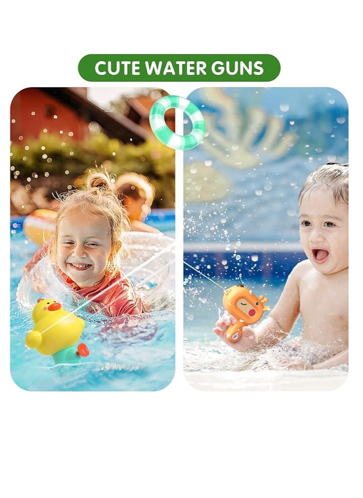 OUYoo - OUYoo Water Guns,2 Pack Cartoon Water Guns with Large Capacity for Kids,Cute Duck and deer Squirt Guns with 80ml Capacity,Summer Small Water Pistols Toys for Boys and Girls in Bath,Pool&Party（yellow） - Image 1