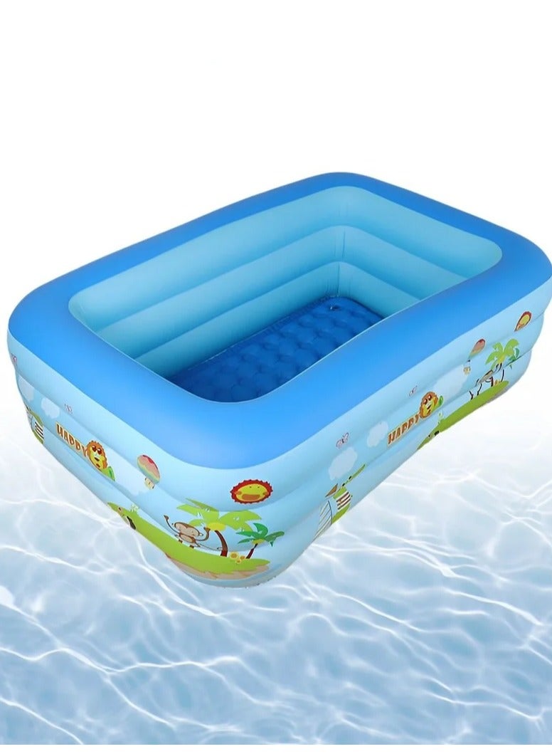 MEDOOSI Rectangle Non-Slip Kid Swimming Pool with Inflatable Inflatable Kiddie Pool Fun Outdoor Water Toys for Girls Boys Elastic BaseExternal Diameter 130cm - Image 3
