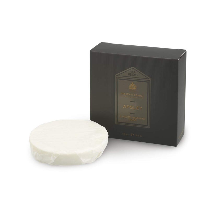 Truefitt & Hill Luxury Shaving Soap Refill for Acacia Wood Bowl - Apsley - Hydrating, Rich Lather for a Closer, Smoother Shave, Gentle on Sensitive Skin, Perfect for Refills - 3.3 oz.