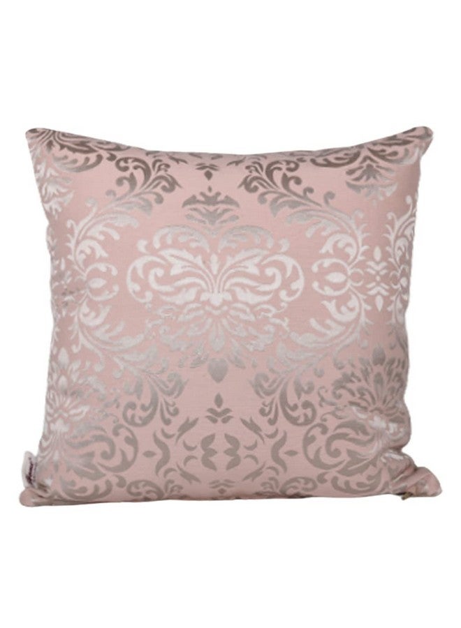 Home - The Best is for You Designer Self Design Cotton 275 TC Cushion Covers | Pack of 2 (Light Pink_Damask, 24X24 Inch) - Image 2