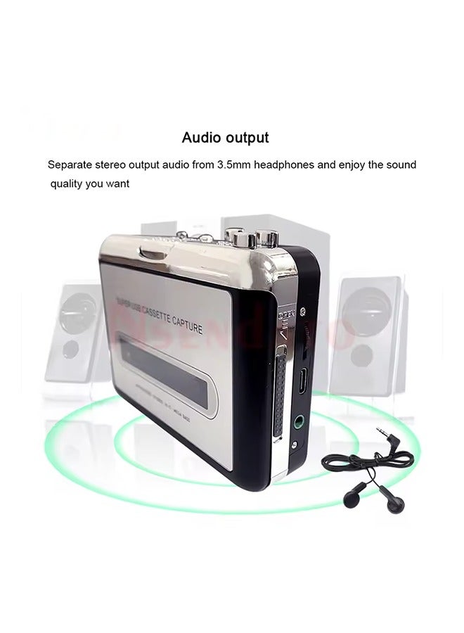 Portable USB C Cassette Player Recorder Tape to mp3 converter Type C to USB Cassette Capture Audio Music Radio Player - Image 3