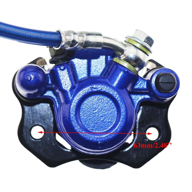 PRO BAT Rear Hydraulic Brake Assembly Caliper Master Cylinder Kit with Extra Brake Pad for Four Wheeler Baja for Go Kart Golf Cart ATV, Blue - Image 2