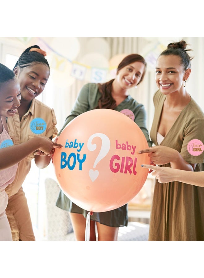 96-Piece Baby Shower Gender Reveal Stickers Set - Elegant Gold Foil Stamped Round Labels Featuring Pink and Blue for Boy or Girl Team Voting - Ideal for Gender Reveal Party Decorations and Games - Image 2
