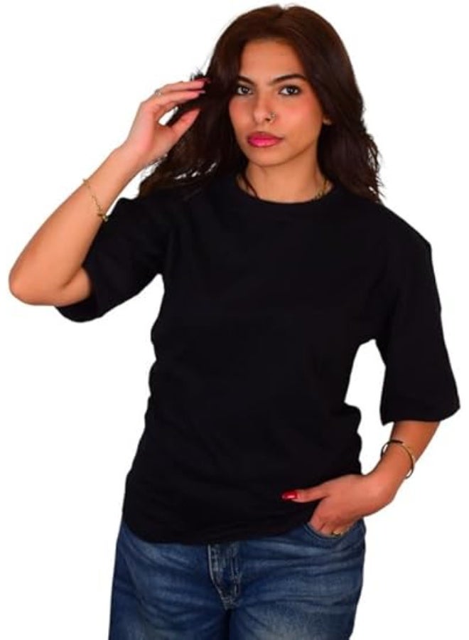 Mosca Women's Wear Half-Sleeve Cotton T-Shirt, Oversize - Image 2