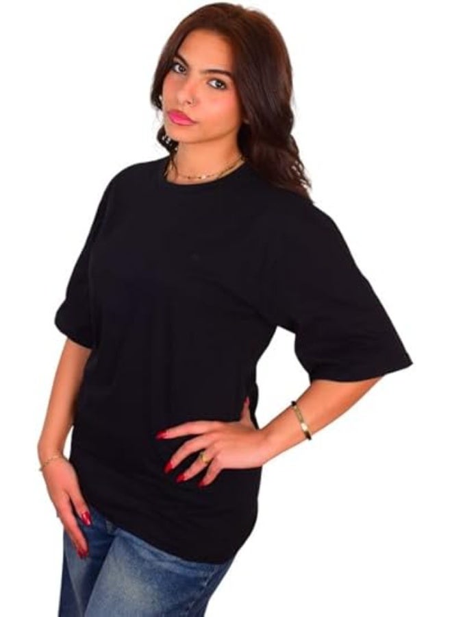 Mosca Women's Wear Half-Sleeve Cotton T-Shirt, Oversize - Image 1