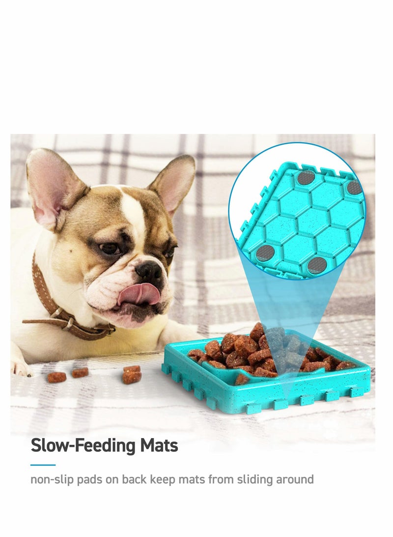 Excefore Slow Feeding Mat, Tray, Slow Feeder Dog Bowls, Food Mat for Dog, Dog Lick Pad Anxiety Relief Feeding Mat with Suction, Multicolor, 5.9’’x5.9’’x2.9’’ - Image 3