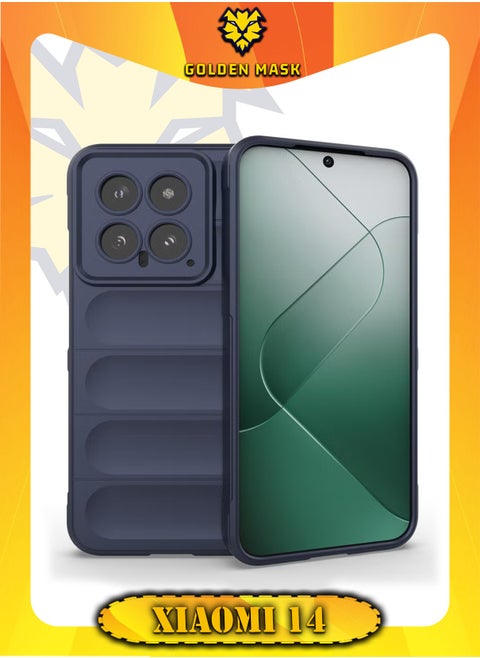 GOLDEN MASK Compatible With Xiaomi 14 Magic Case ShockProof (Dark Blue)