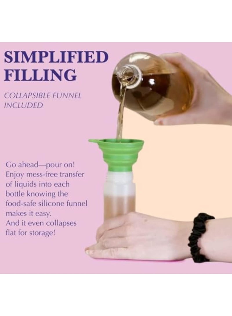 SYOSI 16 Oz Condiment Squeeze Bottles Olive Oil Dispenser, Salad Dressings, Cooking Oil & Sauce Bottle Premium Food Grade Materials, 6-Pack-Includes Funnel, Erasable Marker and Reusable Labels - Image 3