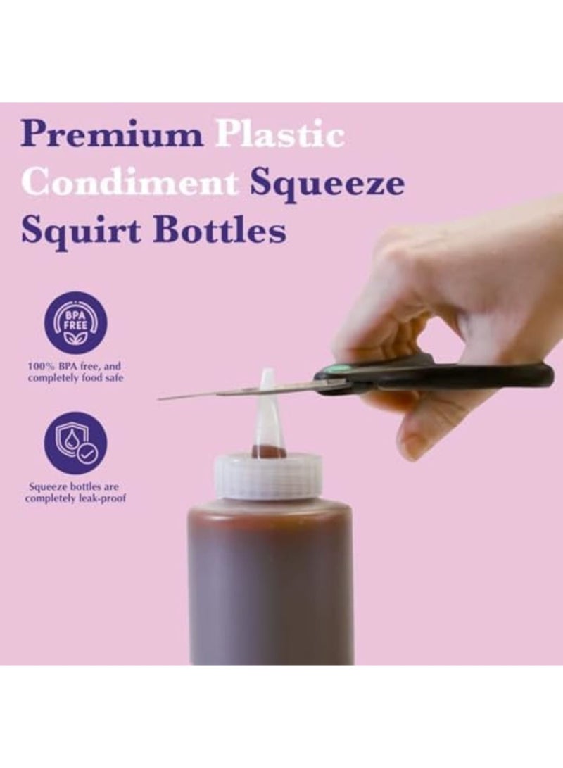 SYOSI 16 Oz Condiment Squeeze Bottles Olive Oil Dispenser, Salad Dressings, Cooking Oil & Sauce Bottle Premium Food Grade Materials, 6-Pack-Includes Funnel, Erasable Marker and Reusable Labels - Image 2