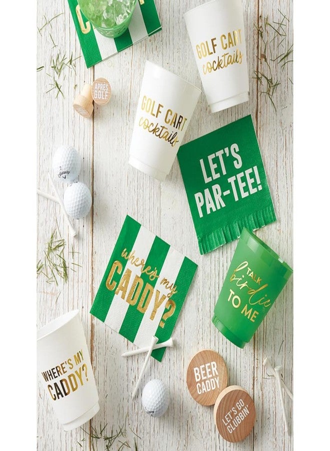Slant Collections Slant Party Supplies - Paper Napkins Disposable Cocktail Napkin Set, 5" x 5", Let's Par-Tee - Image 3