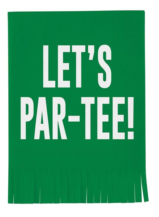 Slant Collections Slant Party Supplies - Paper Napkins Disposable Cocktail Napkin Set, 5" x 5", Let's Par-Tee - Image 1