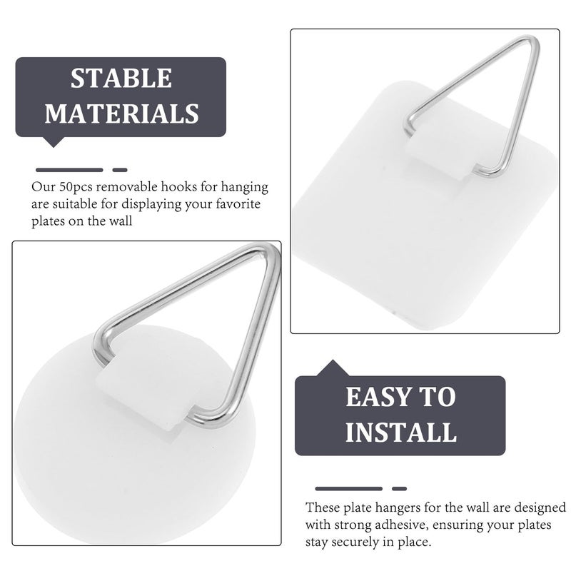 Removable Invisible Wall Hooks 50pcs Set for Hanging Plates Pictures Home Decor - Image 4