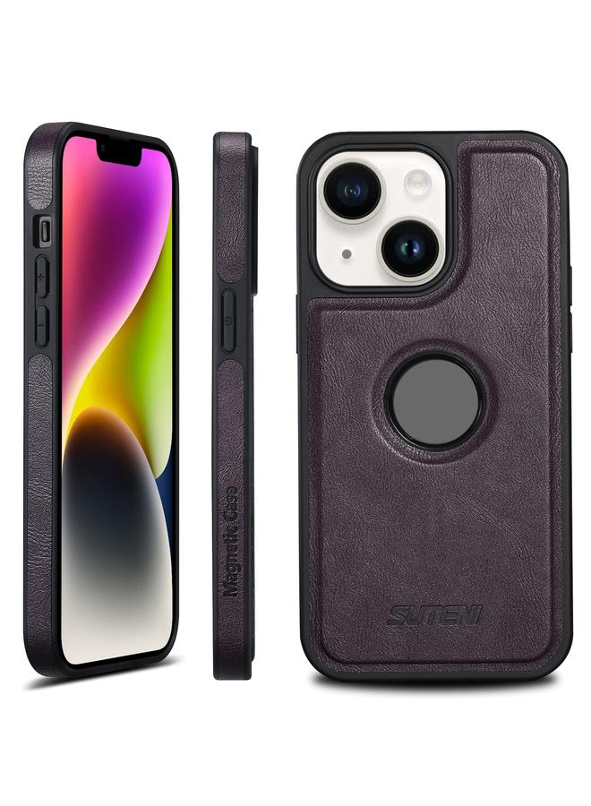 Suteni Case For iPhone 14 G1 Magsafe Leather Back Phone Case - Image 1