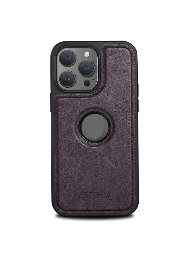 Suteni Case For iPhone 14 G1 Magsafe Leather Back Phone Case - Image 3