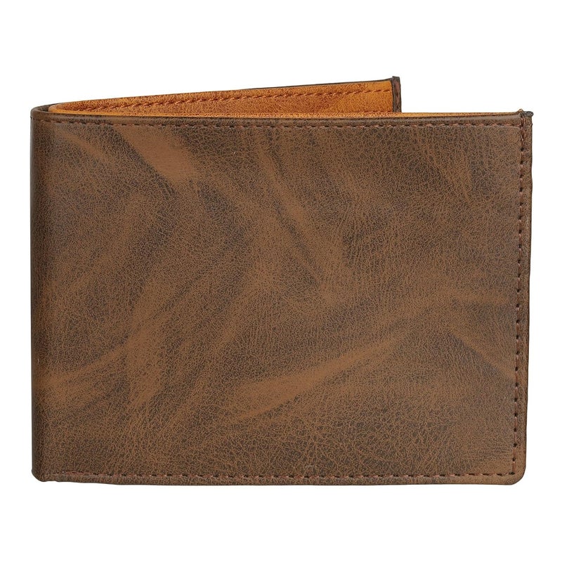 SAMTROH Double Zipper Pu Leather Wallet for Men | 3 Card Slots | 2 Secret Compartments | 2 Currency Compartments | 1 Coin & Zip Pocket (Brown in Tan) - Image 1
