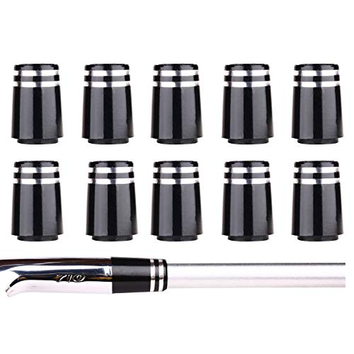 Golf Builder 10pcs Custom Black Tip Size .370 Golf Ferrules for Taper Tip Iron Wedge with Two Silver Ring - Image 1