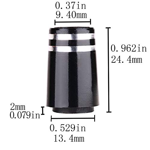 Golf Builder 10pcs Custom Black Tip Size .370 Golf Ferrules for Taper Tip Iron Wedge with Two Silver Ring - Image 3