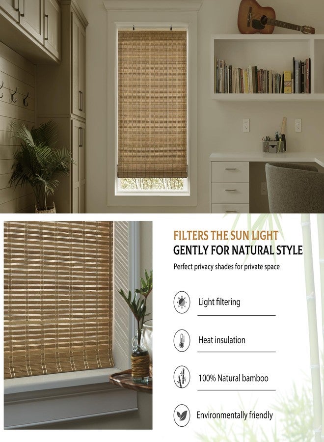 LazBlinds Cordless Bamboo Blinds, Roll Up Shades for Windows, Light Filtering Hanging Window Blinds, Bamboo Shades for Patio Indoor/Outdoor Porch, 35'' W x 72'' H, Brown206 - Image 4
