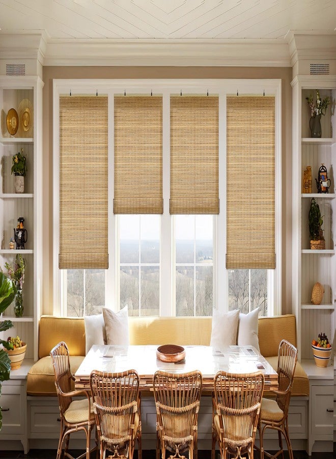 LazBlinds Cordless Bamboo Blinds, Roll Up Shades for Windows, Light Filtering Hanging Window Blinds, Bamboo Shades for Patio Indoor/Outdoor Porch, 35'' W x 72'' H, Brown206 - Image 5