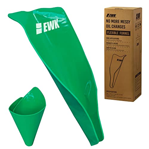 EWK Flexible Oil Funnel SpillFree Reusable Moldable Funnel for Clean Oil Changes Car Motorcycle Maintenance Coolant Fluid Draining Easy Store RollUp Design