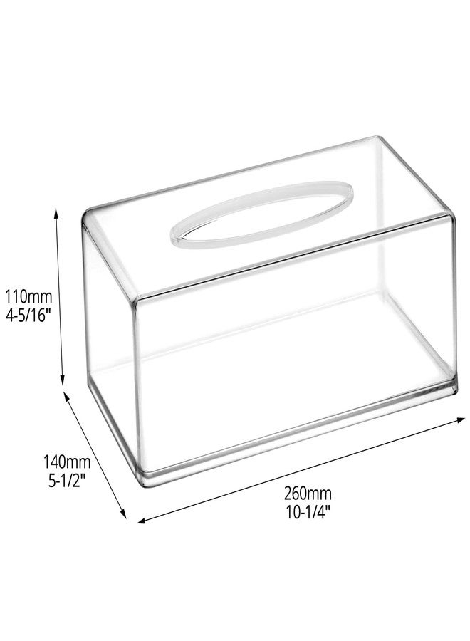QWORK Acrylic Tissue Box Holder 10.2"x5.5"x4.3" - Clear Rectangular Organizer for Bathroom, Bedroom & Office, 2 Pack - Image 2