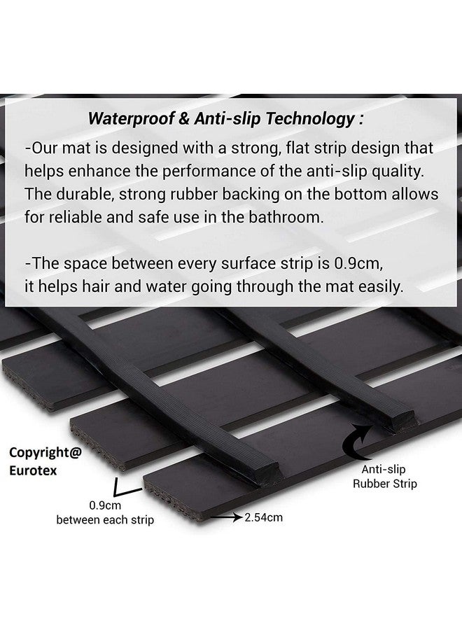 Eurotex Non-Slip Shower Bath mat with Multiple use Non Suction Cup mat for Healing, Massaging & Exfoliation Great for Walk in Showers Kitchens Laundry Room Indoor Outdoor (Dark Night) - Image 3