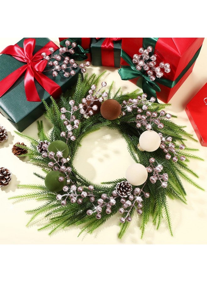 Geosar Geosar 30 Pieces Artificial Christmas Berry Picks with Snowflake Glitter Artificial Holly Berry Stems for Christmas Tree Ornaments Vases DIY Crafts Home Wedding Party Holiday Decor(Rose Gold)  - Image 5
