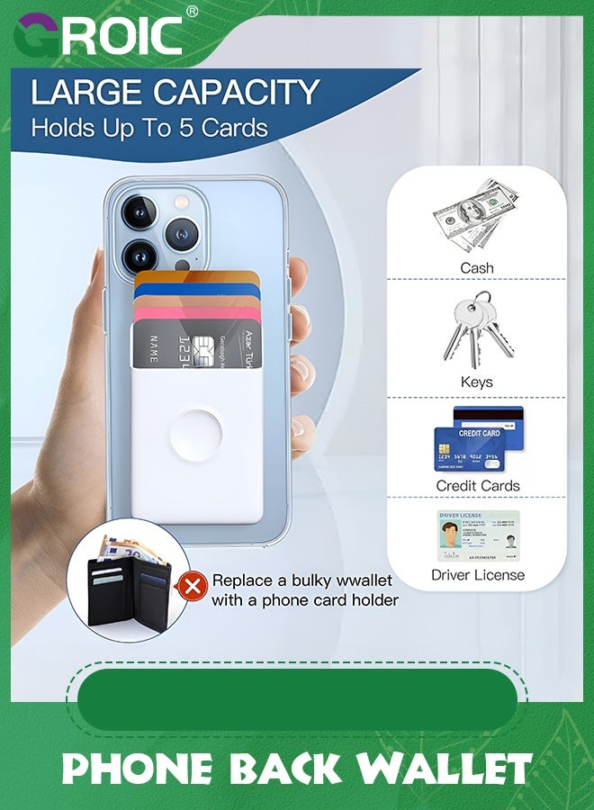 GROIC 3 Packs Black White Grey Sticky Wallet Card Holder for Back of Phone, Silicone Credit Card, Business Card & Id Replace Bulky Purse Suitable for iPhone, Android & Most Smartphones  - Image 2