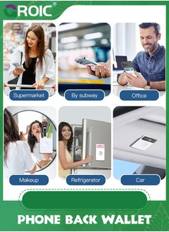 GROIC 3 Packs Black White Grey Sticky Wallet Card Holder for Back of Phone, Silicone Credit Card, Business Card & Id Replace Bulky Purse Suitable for iPhone, Android & Most Smartphones  - Image 5