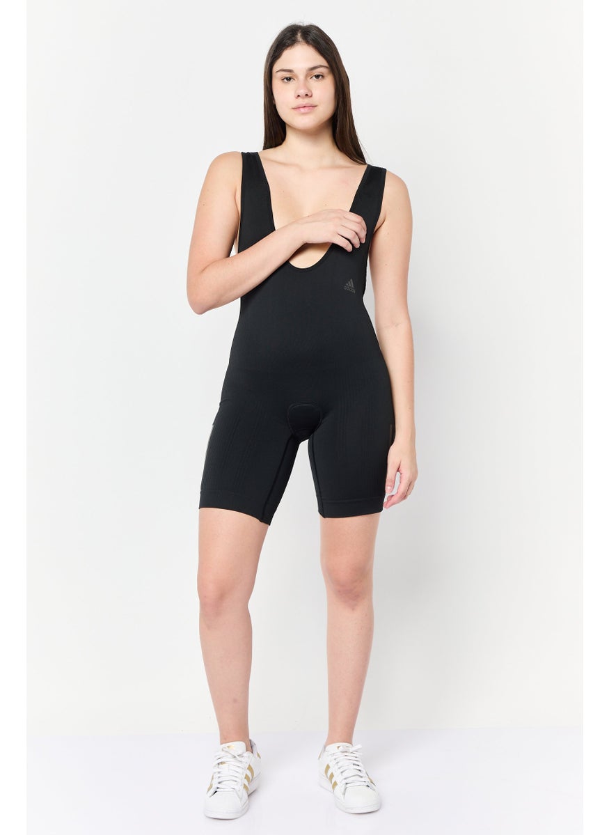 Adidas Women Sportswear Fit Sleeveless Cycling Leotard, Black  - Image 2