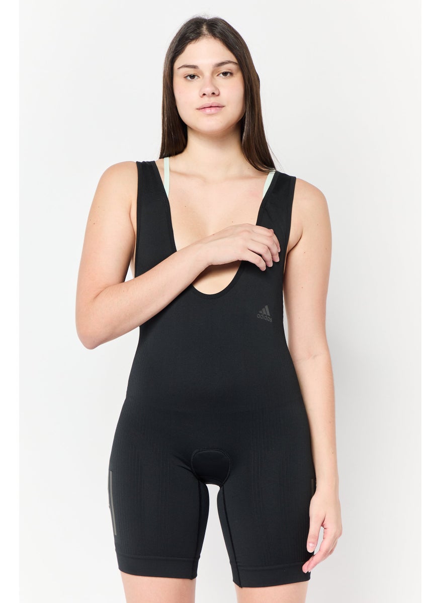 Adidas Women Sportswear Fit Sleeveless Cycling Leotard, Black  - Image 1