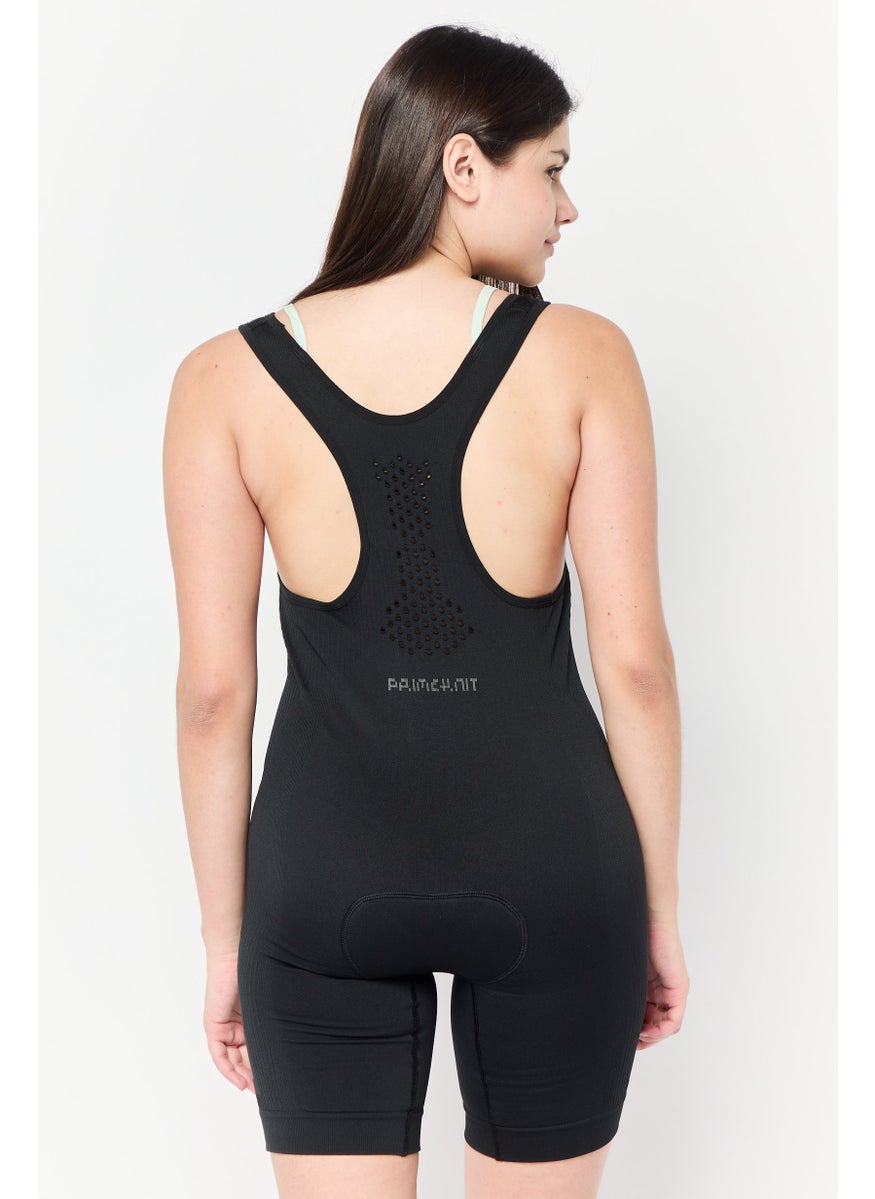 Adidas Women Sportswear Fit Sleeveless Cycling Leotard, Black  - Image 4