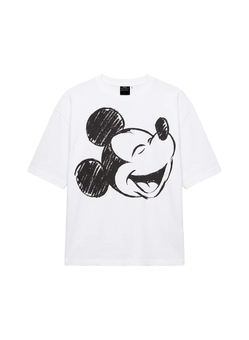 Disney  Disney Mickey Mouse Men’s Drop Shoulder T-Shirt | Oversized Graphic Print Casual Crew Neck Cotton Tee for Men | Best Price UAE