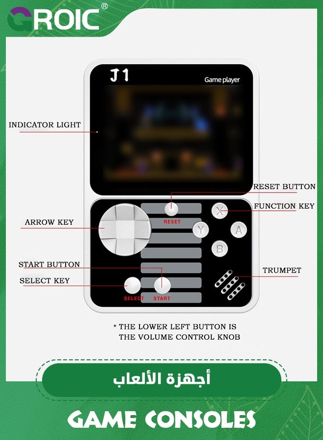 GROIC Handheld Game Console with 500 Games, 3'' Screen Portable Console Retro Video Game Console Retro Gameboy Great Birthday Gift for Kids Adults  - Image 5
