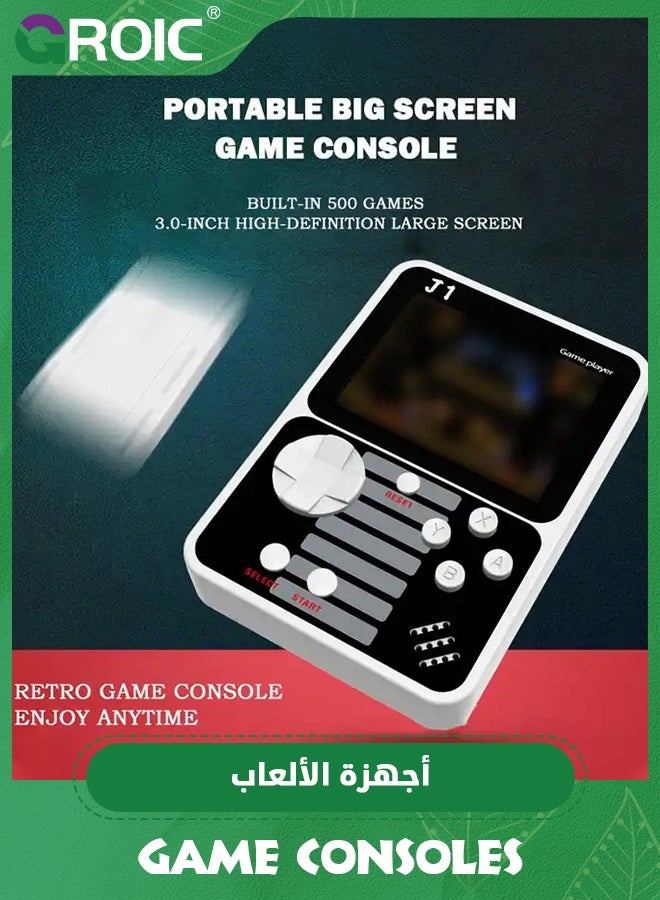 GROIC Handheld Game Console with 500 Games, 3'' Screen Portable Console Retro Video Game Console Retro Gameboy Great Birthday Gift for Kids Adults  - Image 4
