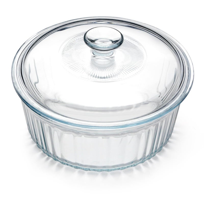 NUTRIUPS 24L Round Glass Casserole Dish with Lid Borosilicate Glass Round Casserole Dish for Oven 2222145cm