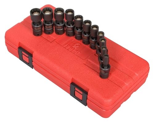 SUNEX TOOLS 1825 1/4-Inch Drive Universal Magnetic Impact Socket Set, Metric, 12-Point, Cr-Mo, 5mm - 15mm, 11-Piece - Image 5