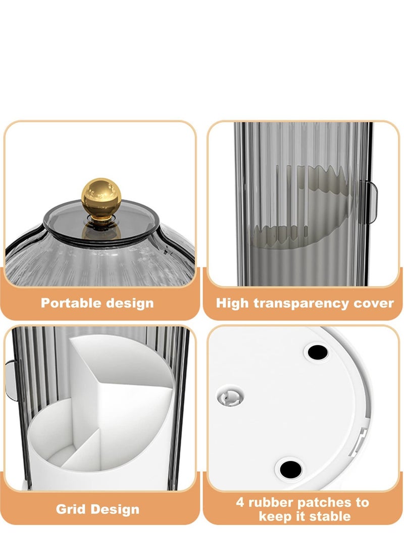 SYOSI حاملات فرش المكياج، مع غطاء، منظم فرش مكياج شفاف، حاوية فرش مكياج دوارة مضادة للغبار مع غطاء أكريليك شفاف، لأحمر الشفاه، طاولة الحمام، خزانة (شفاف) - Image 4