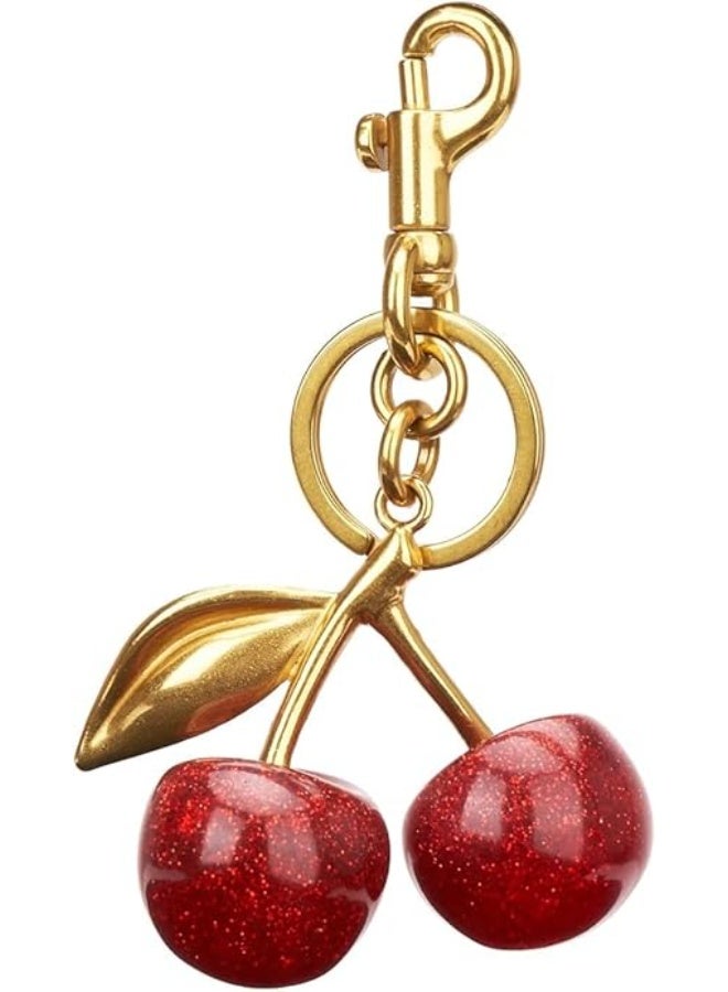 Creative Realistic Cherry Keychain, Sparkling Bag Charm, Women’s Fashion Keyring, Elegant Gift - Image 1
