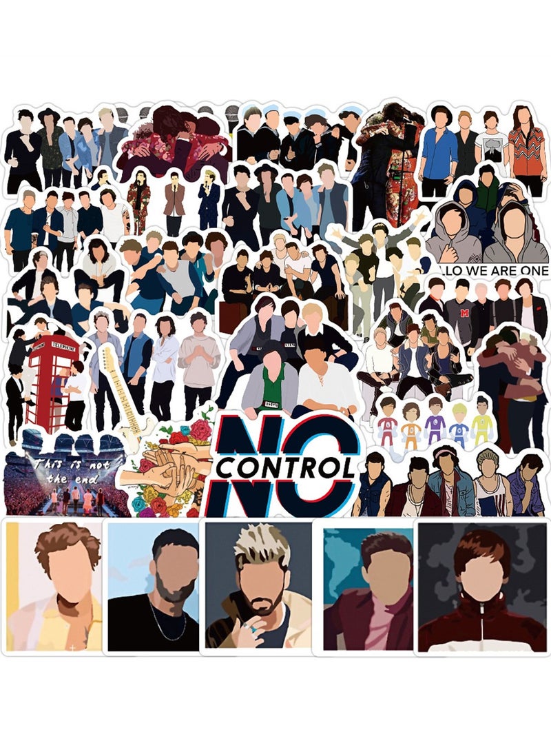 Loquat 50-Piece One Direction Cute Vinyl Waterproof Sticker
