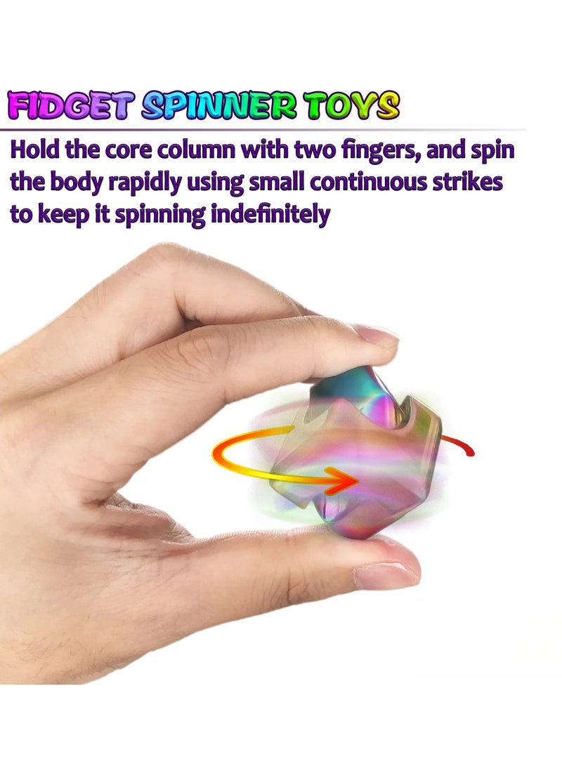 Mr. Penda 2 PCS Fidget Spinner Toys Cube, Metal Edc Cool Desk Gadgets Office Toys, Small Anxiety Figette Sensory Toy, Fingears Figet Stress Gift for Kids and Adults  - Image 3