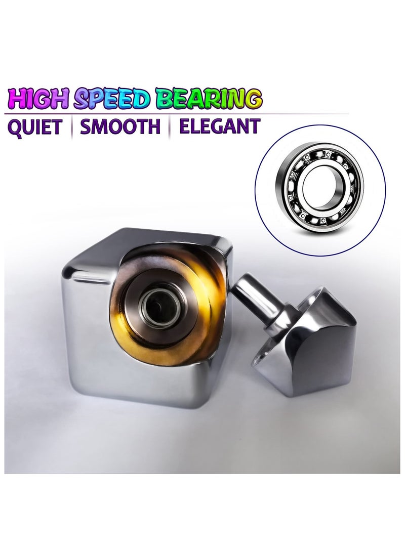 Mr. Penda 2 PCS Fidget Spinner Toys Cube, Metal Edc Cool Desk Gadgets Office Toys, Small Anxiety Figette Sensory Toy, Fingears Figet Stress Gift for Kids and Adults  - Image 5