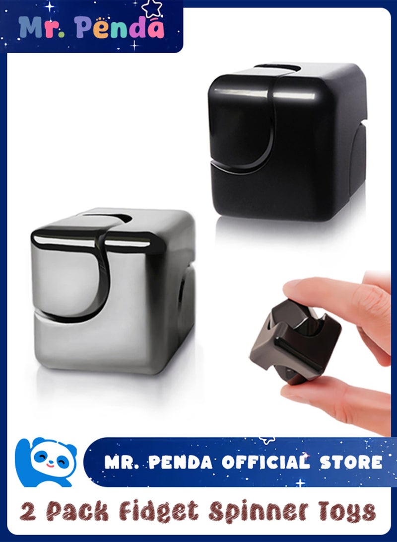 Mr. Penda 2 PCS Fidget Spinner Toys Cube, Metal Edc Cool Desk Gadgets Office Toys, Small Anxiety Figette Sensory Toy, Fingears Figet Stress Gift for Kids and Adults  - Image 1