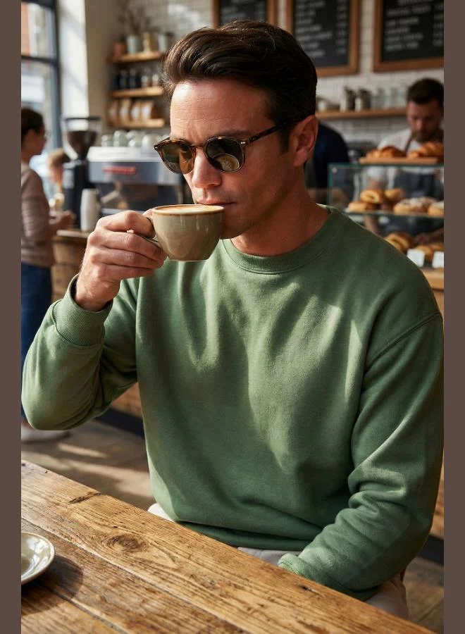 بوراتي بلوزة رجالي قطن ناعم بياقة دائرية من بوراتي