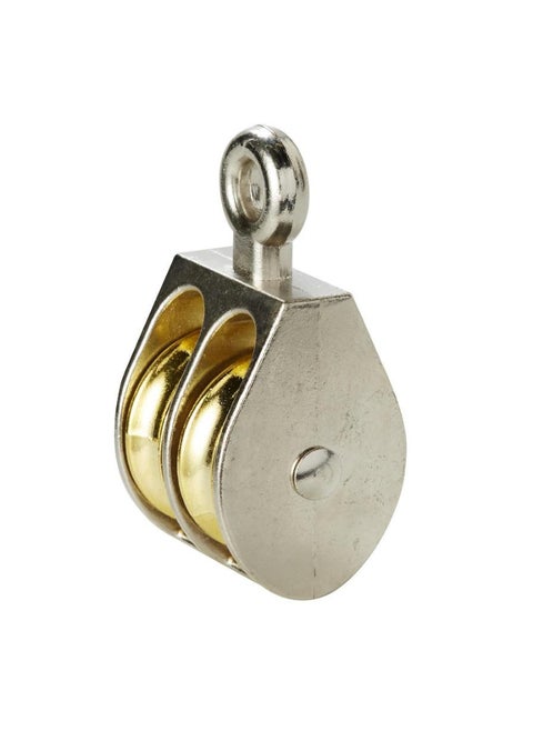 Diall Nickel And Zinc-Plated Double Wheel Pulley 24mm