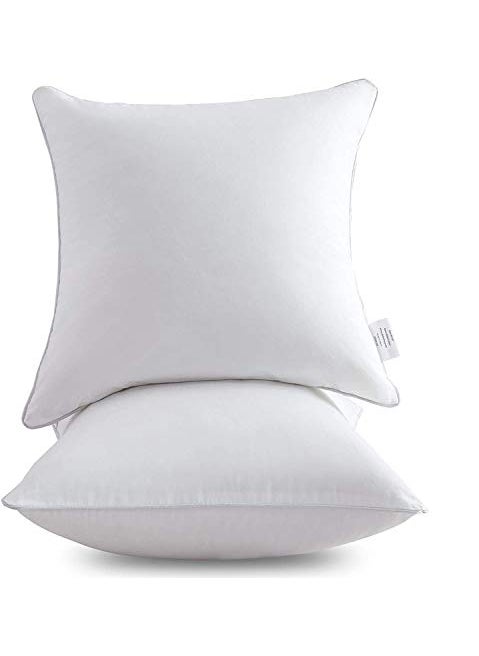 Leeden Leeden 16 x 16 Pillow Inserts Set of 2 Throw Pillow Inserts with 100 Cotton Cover  16 Inch Square Interior Sofa Pillow Inserts  Decorative Pillow Insert Pair  White Couch Pillow 