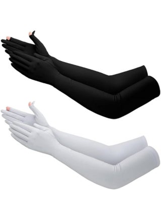 Women UV Sun Protection Gloves, 2 Pairs Women Long Sun Protection Gloves, Women's Sunblock Driving Gloves, Women Non-Slip Sunblock Driving Cycling Gloves, for Summer Outdoor Sports(Black, Gray) - pzsku/ZB30E519C9C42E344A1BBZ/45/_/1713758562/f68db169-fd50-4b47-956d-9b39b9d24290